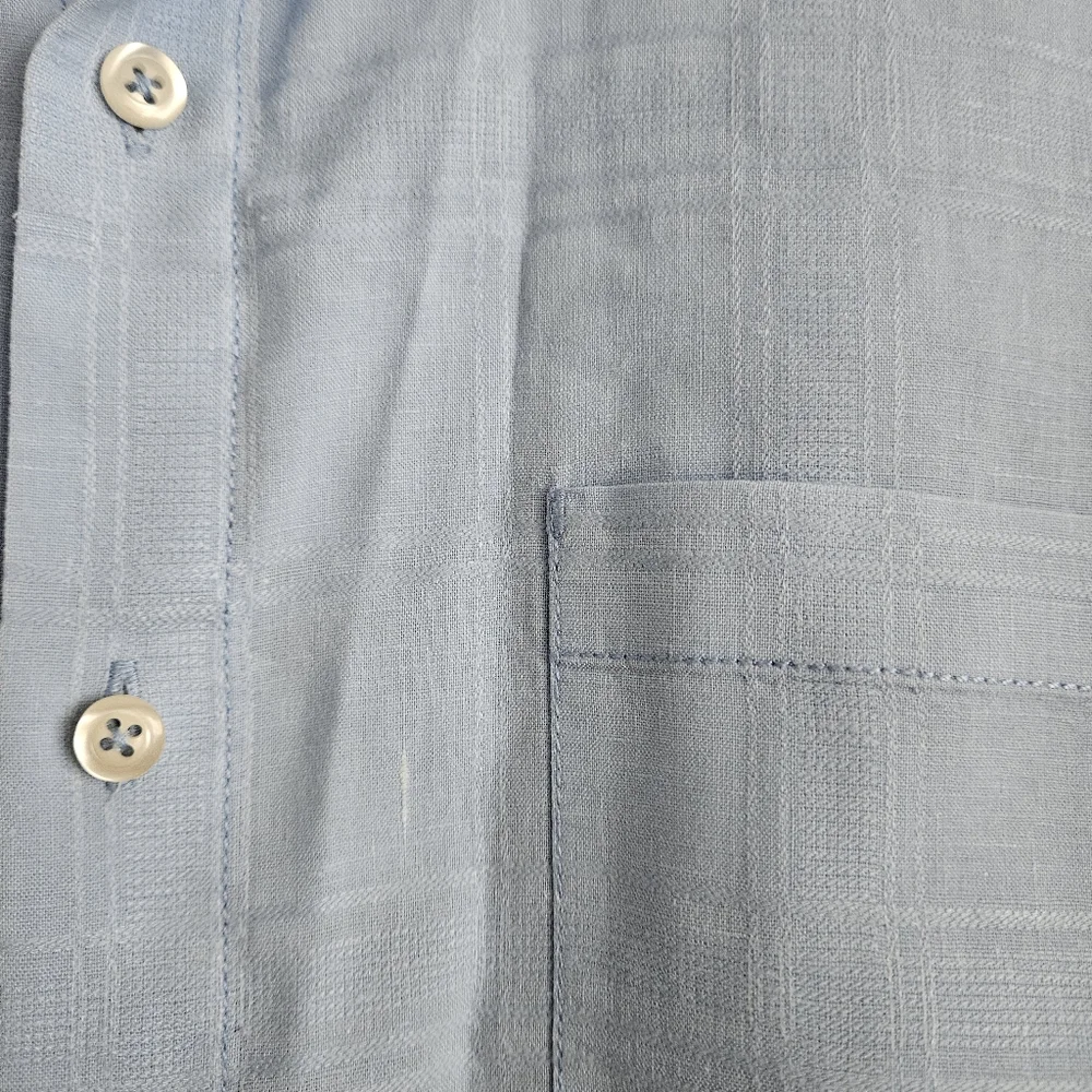 Tommy Bahama Men's Costa Tautira Stretch-Linen Camp Shirt Blue Size Large - Picture 5 of 11